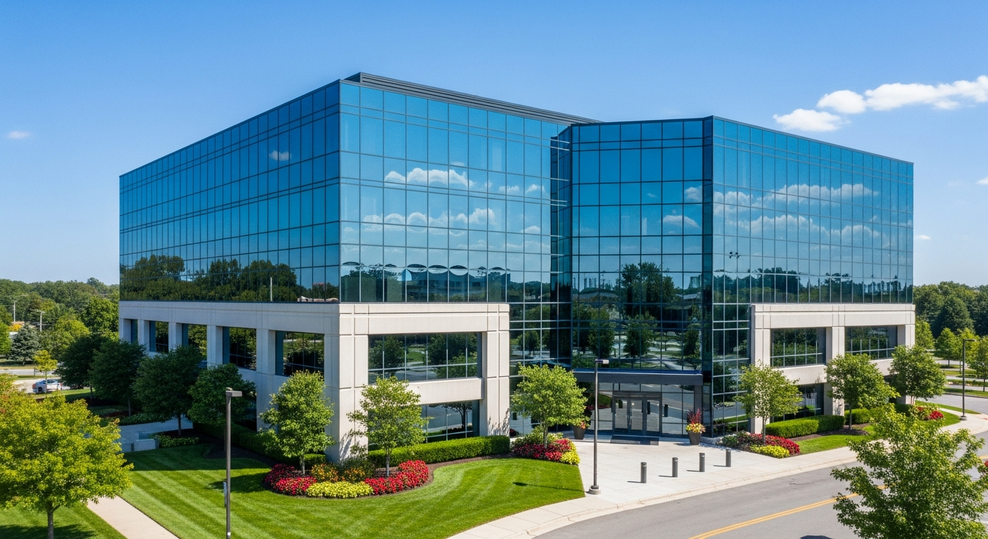 Commercial office building aerial photography